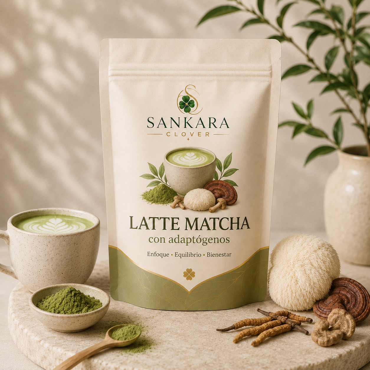 Latte Matcha con Adaptógenos | Enfoque, Equilibrio y Bienestar