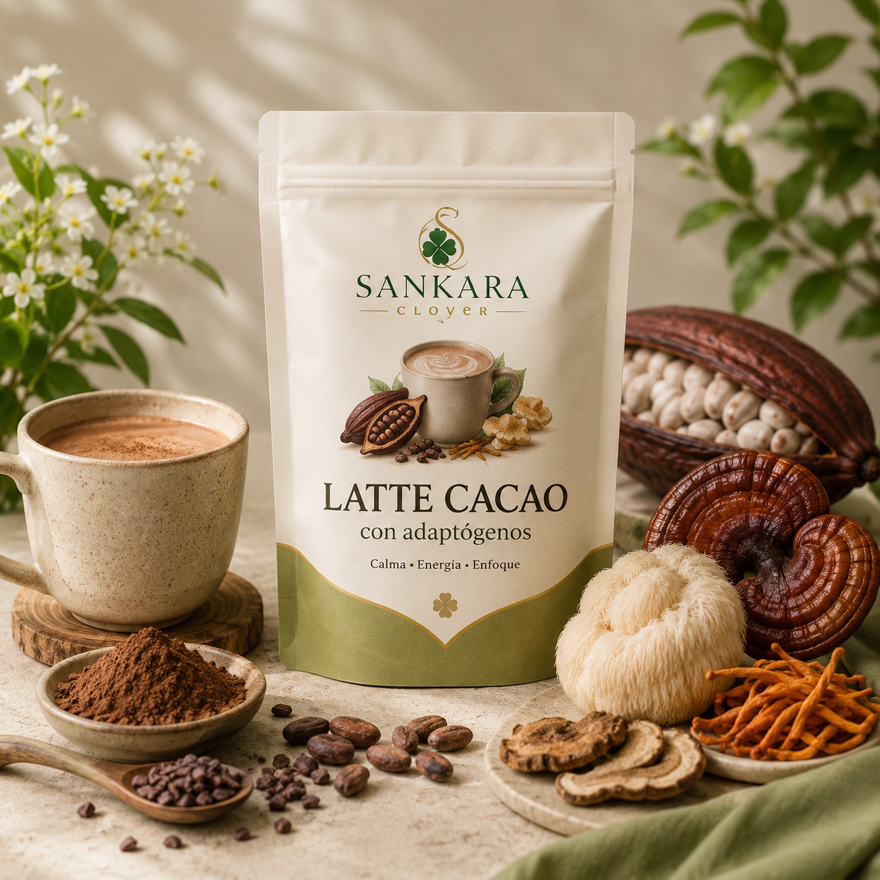 Latte Cacao con Adaptógenos | Calma, Energía y Bienestar